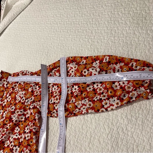 NWT A Love Story Brand Blouse | Puffy Pirate Shirt Sleeves | Vibrant Orange - Picture 5 of 11